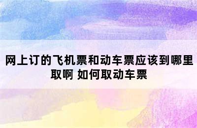 网上订的飞机票和动车票应该到哪里取啊 如何取动车票